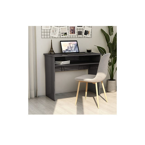 Office Desk With Shelf High Gloss