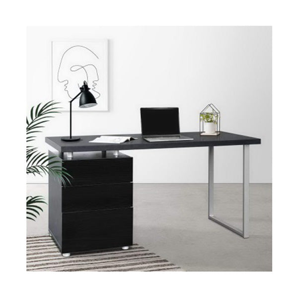 Office Study Computer Desk w/ 3 Drawer Cabinet