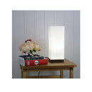 Paro Square On Off Touch Lamp Brushed Chrome And Matt Opal