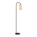Opal Matt Glass With Black Metalware Floor Lamp