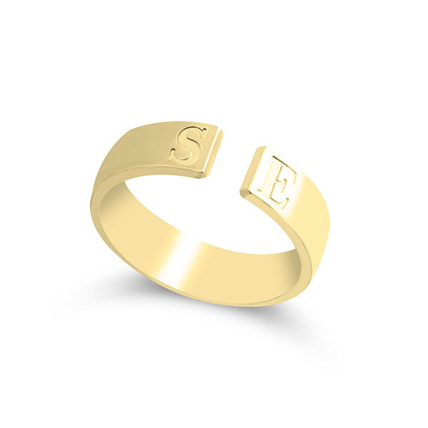 Open Ring With Initials
