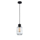 Optic Ribbed Clar Glass On A Black Suspension