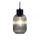 Optic Ribbed Clar Glass On A Black Suspension
