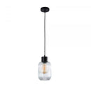 Optic Ribbed Clar Glass On A Black Suspension