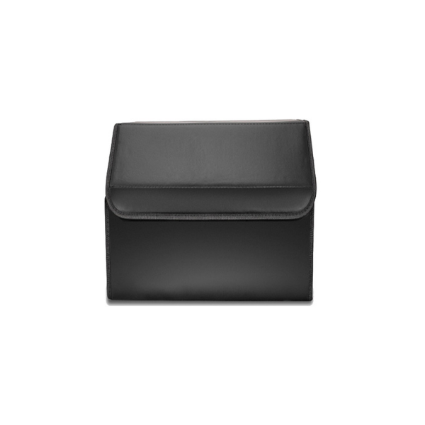 Leather Car Boot Foldable Organizer Box Black Small