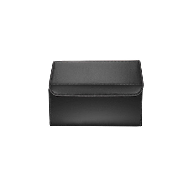 Leather Car Boot Foldable Organizer Box Black Medium