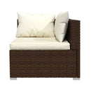 Outdoor 4Pcs Garden Lounge With Cushion Poly Rattan Brown