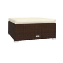 Outdoor 4Pcs Garden Lounge With Cushion Poly Rattan Brown