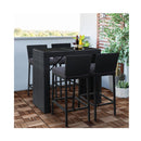 Outdoor Bar Set Rattan Patio Table Chairs Stools 4 Seaters