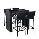Outdoor Bar Set Rattan Patio Table Chairs Stools 4 Seaters