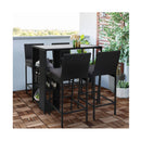 Outdoor Bar Set Table Stools Furniture Wicker 5 Pcs