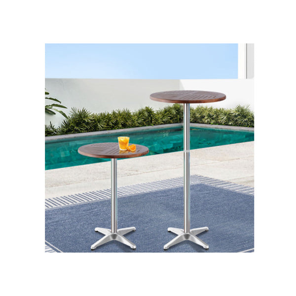 Outdoor Bar Table Furniture Wooden Cafe Aluminium Adjustable Round