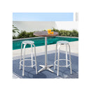 Outdoor Bistro Set Bar Table Stools Adjustable Aluminium Cafe 3Pc Wood