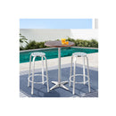 Outdoor Bistro Set Bar Table Stools Adjustable Aluminium Cafe 3Pc