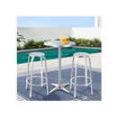 Outdoor Bistro Set Bar Table Stools Adjustable Aluminium Cafe 3Pc