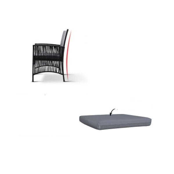 Outdoor Black Furniture Dining Chairs Wicker Garden Patio
