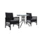 Outdoor Black Furniture Dining Chairs Wicker Garden Patio