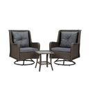 Outdoor Chairs Patio Furniture Lounge 3 Pcs Wicker Swivel Table Bistro