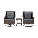 Outdoor Chairs Patio Furniture Lounge 3 Pcs Wicker Swivel Table Bistro