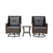 Outdoor Chairs Patio Furniture Lounge 3 Pcs Wicker Swivel Table Bistro