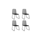 Outdoor Chairs 4 Pcs Black Poly Rattan