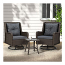 Outdoor Chairs Patio Furniture Lounge 3 Pcs Wicker Swivel Table Bistro