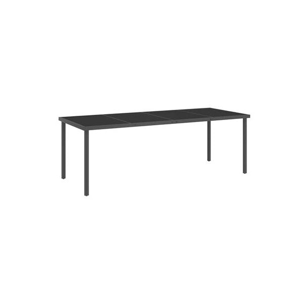 Outdoor Dining Table Anthracite 220 X 90 X 75 Cm Steel And Glass