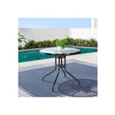 Outdoor Dining Table Bar Setting Steel Glass 70 Cm