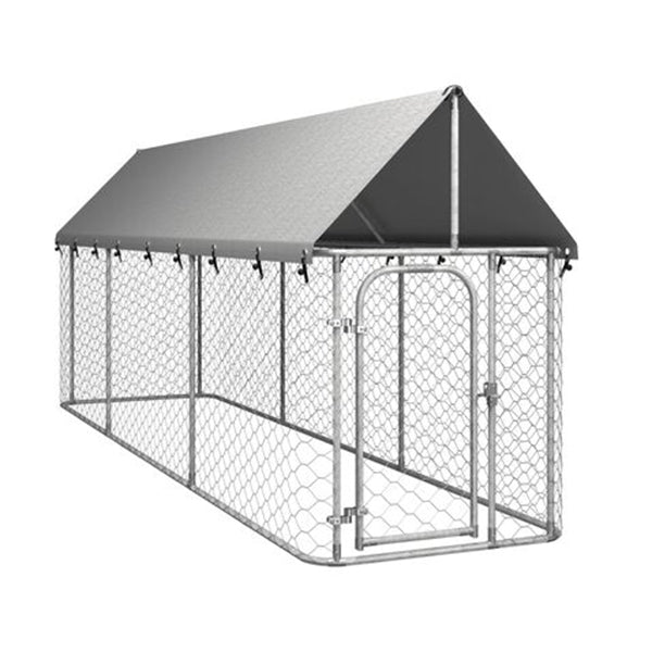Outdoor Dog Kennel With Roof 400 X 100 X 150 Cm