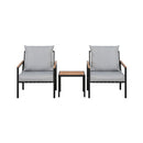 Outdoor Furniture 3Pcs Lounge Setting Bistro Set Chairs Table Patio