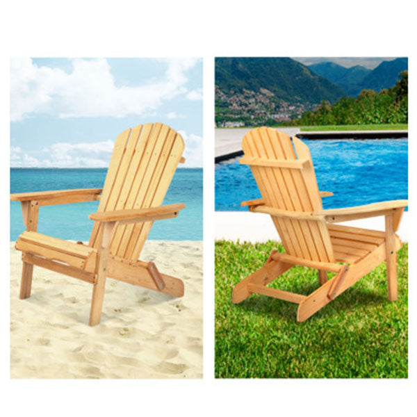 Outdoor Furniture Beach Chairs Lounge Wooden Adirondack Garden Patio