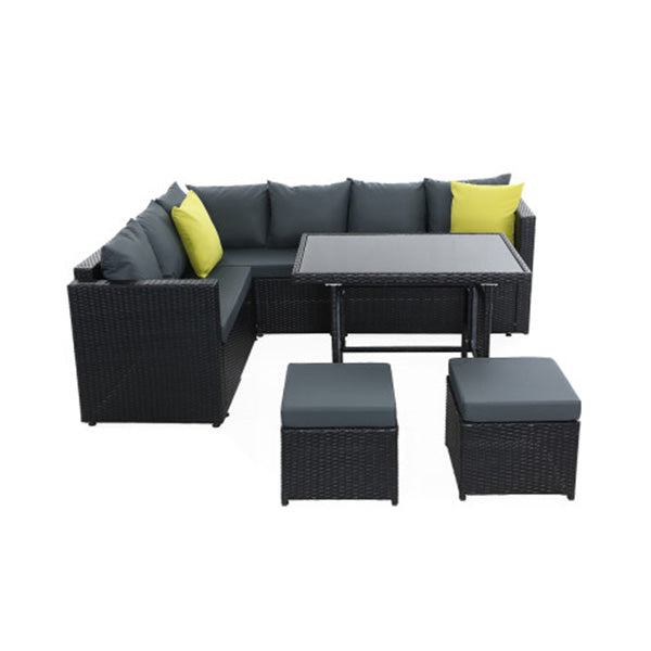 Outdoor Furniture Patio Set Dining Table Chair Lounge Wicker Garden
