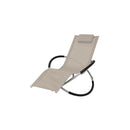 Outdoor Geometrical Sun Lounger Steel Cream