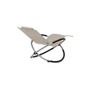 Outdoor Geometrical Sun Lounger Steel Cream
