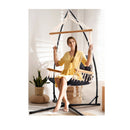 Outdoor Grey Hammock Chair With Steel Stand Hanging Hammock