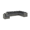 Outdoor Grey Poly Rattan Lounge With Cushions