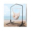Outdoor Hammock Chair With Stand Hanging Hammock With Pillow Cream