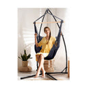 Outdoor Hanging Hammock Chair With Pillow Grey Steel Stand