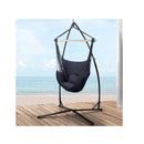 Outdoor Hanging Hammock Chair With Pillow Grey Steel Stand