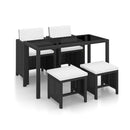 Outdoor Poly Rattan Dining Set (11 Pcs) - Black