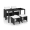 Outdoor Poly Rattan Dining Set (11 Pcs) - Black