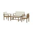 Outdoor Sofa Set 4 Seater Acacia Wood Lounge Setting Table Chairs