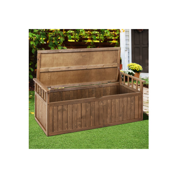 Outdoor Storage Box Wooden Garden Bench 128 Cm Chest Tool Toy Sheds Xl