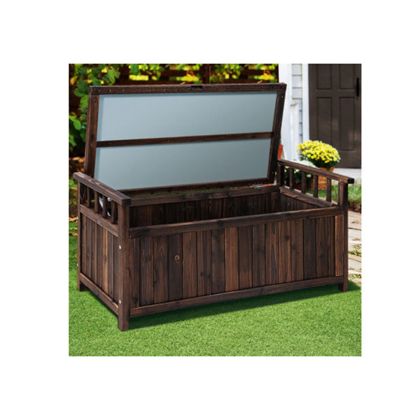Outdoor Storage Box Wooden Garden Bench Chest Toy Tool Sheds Furniture