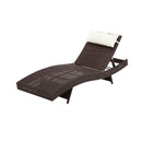 Outdoor Sun Lounge Setting Brown Bed Rattan Patio Furniture