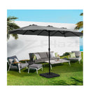 Outdoor Twin Umbrellas Beach Stand Garden Base Sun Patio