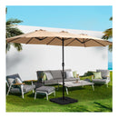Outdoor Umbrella Twin Umbrella Beach Stand Base Garden Sun Shade