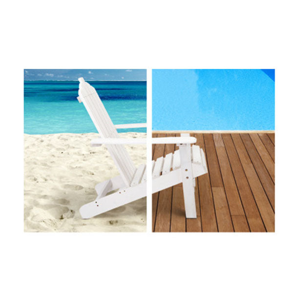 Outdoor Sun Lounge Beach Chairs Wooden Adirondack Patio