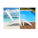 Outdoor Wooden Adirondack Patio Chair Sun Lounge Beach Table Setting