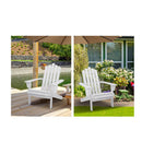 Outdoor Wooden Adirondack Patio Chair Sun Lounge Beach Table Setting